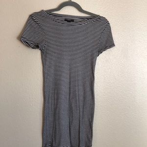 Black & white striped T-shirt dress